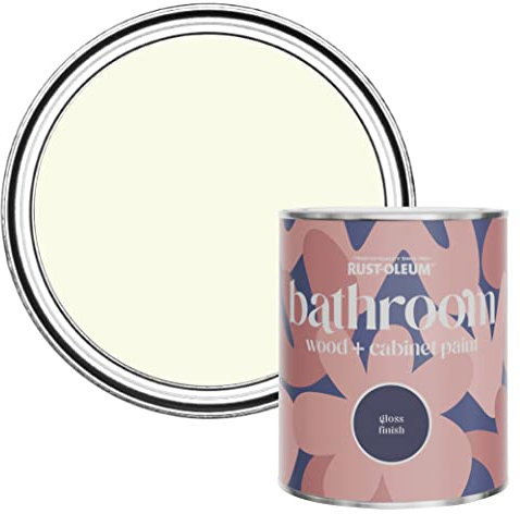 Rust-Oleum Off White Moisture Resistant Bathroom Wood and Cabinet Paint in Gloss Finish - Shortbread 750ml