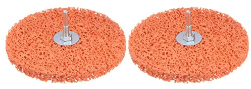 sourcing map 2pcs Paint Stripping Disc Drill Attachment 6 x 1/2 with 1/4 Shaft Strip Clean Discs for Rotary Tool Clean and Remove Paint Coating Rust, Orange