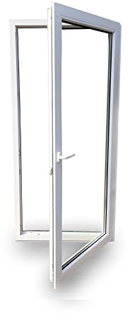EcoLine Balkontür - Terrassentür - 2-Fach Verglasung - Farbe: innen weiß/außen weiß - Profil: 60 mm - BxH 900x2100 mm - DIN Rechts