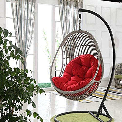 Die Schaukel-Hängekorb, Sitzkissen, Dickes Hängesessel-Pad, 9 Farben, Hängebetten, Schaukelstuhl-Sitze, Für Zuhause, Wohnzimmer, Hellbraun,Rot,Constructive23