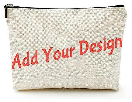 Trousse de toilette en lin beige avec texte personnalisable - Cadeau d'anniversaire, beige, Taille unique