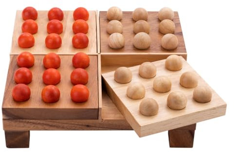 Engelhart – 350250- Quinto aus Holz – schwedisches Holzspiel für 2 Spieler – Strategiespiel – Brettspiel – 20,5 x 20,5 x 5 cm