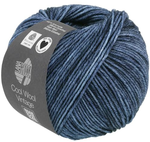 LANA GROSSA Cool Wool Vintage | Merinoklassiker mit Ton-in-Ton Farbeffekt | Handstrickgarn aus 100% Schurwolle (Merino extrafein) | 50g Wolle zum Stricken & Häkeln | 160m Garn FB 7366