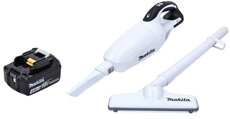 Makita DCL 181 FZ W Akku Staubsauger 18 V Weiß + 1x Akku 4,0 Ah - ohne Ladegerät