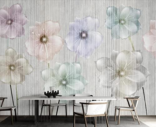 Fototapete Kinderzimmer Deko Tapete Florale Streifen Tapeten Vliestapete Wanddeko Wohnzimmer Wandbilder 200x140cm-M200859