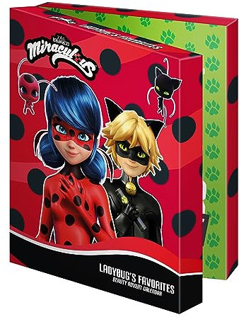 Miraculous Adventskalender 2023 Beauty Weihnachtskalender Ladybug's Favorites - Adventskalender Kinder Beauty zum Aufklappen, stylische Make Up und Accessoire Highlights, Geschenk für Ladybug Fans