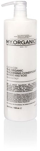 Organic Thickening Conditioner for Thin and Greasy Hair | My.Organics | 1000ml | Sulphate and SLES-Free | Cruelty-Free | Eco-Friendly | Mango and Rose Essential Oil Formula