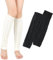 VEGCOO 2 Pairs Leg Warmers for Women, Knitted Leg Warmers, Crochet Winter Knee Warmers, Long Boot Cuffs Socks for Women Girls (Black+White)