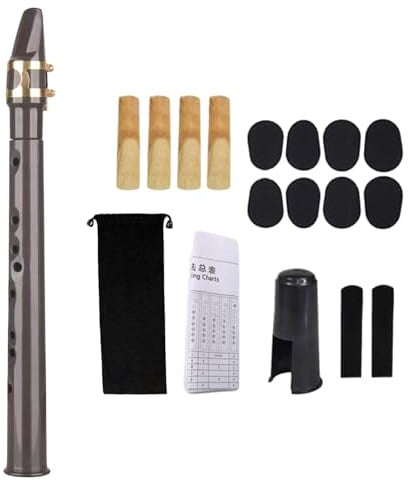 TISHITA Pocket Saxophon Mini Saxophon Musik Instrument Tragbares Holzblasinstrument mit Tasche Aus Holz für Musiker Anfänger Profis Freizeit Musikproben, braun