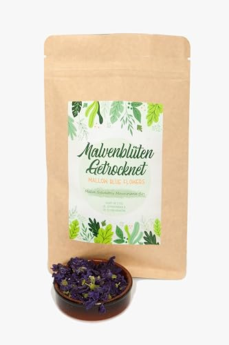 IGART FOOD & WOOD Fleurs de Mauve Bleue Séchées Tisane Mauve Sauvage Malva Sylvestris Infusion Naturelle Entière Sans Additifs, 100g
