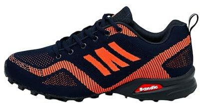Ablovo® Damen Herren Sportschuhe Sneaker Turnschuhe Laufschuhe Freizeit Schuhe 36-46 (Navy-Orange, EU Schuhgrößensystem, Erwachsene, Herren, Numerisch, M, 43)