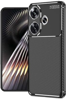 Wookfiss Funda para Xiaomi Poco F6 5G, Fibra de Carbono Carcasa Protectora, Suave TPU Silicona Delgada Anti-Choques Caso Compatible con Poco F6 5G