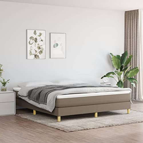 YUHI-HQYD Boxspringbett,Matratzenfundament,Plattform-Bettgestell,Full Size Bed Frame,Lattenrost,Schlafsofa,für Schlafzimmer, Arbeitszimmer,Wohnungen, Taupe 180x200 cm Stoff