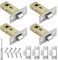4 PCS Tubular Mortice Latches - 45mm Internal Door Lock Mortice Latch with Polished Plate Screws and Screwdriver, Polished Silent Door Latch for Internal Doors Compatible (4-PCS)