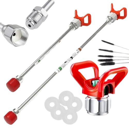 ZAXER Set von Verlängerungen für Farbspritzpistolen 30 cm + 50 cm, 5 Dichtungen 7/8 - ideal für hohe Räume, kompatibel mit GRACO, Wagner, Titan, Dedra, YATO, POWERMAT