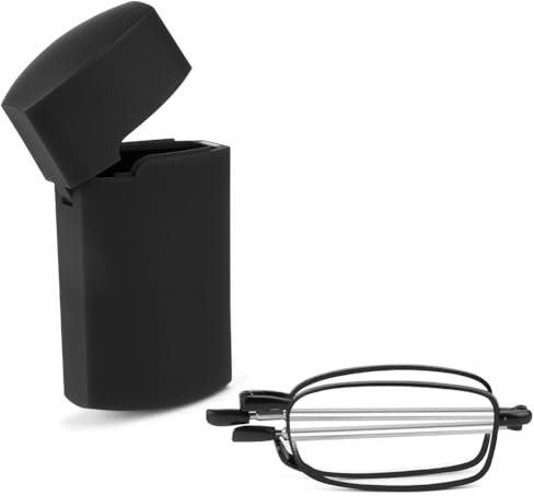 Aolso Gafas de lectura plegables, gafas de lectura graduadas, Gafas de Lectura Plegables Para Hombres y Mujeres, Anti-blue Gafas de Lectura Plegables Para Hombres y Mujeres (Negro, 1.0)