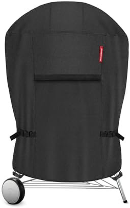 Porch Shield Outdoor Charcoal Kettle Grill Cover 22 inch Waterproof 600D Round Smoker Cover Fits Most Kettle Grill 27 Dia x 35 H, Black