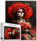 Tucocoo Tag der Toten Puzzle 1000 Teile Puzzles für Erwachsene Rote Rosen Skelett Frau Blumen Kunst Puzzles für herausfordernde Familienaktivitätsspiele DIY Handwerk Puzzle für Zuhause Wanddekoration