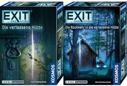 KOSMOS Bundle EXIT - Das Spiel: Die verlassene Hütte + Die Rückkehr in die verlassene Hütte, Level: Fortgeschrittene, Escape Room Spiel, EXIT Game für 1-4 Spieler ab 12 Jahre, Gesellschaftsspiel
