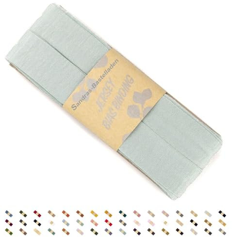 Sandras-Bastelladen Jersey Schrägband/Einfassband elastisch & gefalzt 3m x 20mm - 100% Viskose Mint