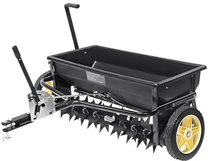 VEVOR Spandiconcime Carrello Spanditore Carico Max. 45kg con Ruote, Carrello Aeratore con Punte in Acciaio, Spandiconcime, Seminatrice da Giardino Spargisale da Fattoria, Terreni, Carrello Spanditore