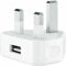 White Usb Plug For Iphone Uk 3 Pin Adapter Wall Plug- Charger Phone Mains Chargers Compatible With Other Mobiles/Iphone/Samsung/Ipads
