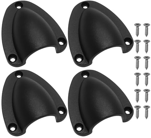 LT Easiyl Lot de 4 cache-évents en nylon pour câble de marine avec vis ou yachts, bateaux, navires (taille L/noir)