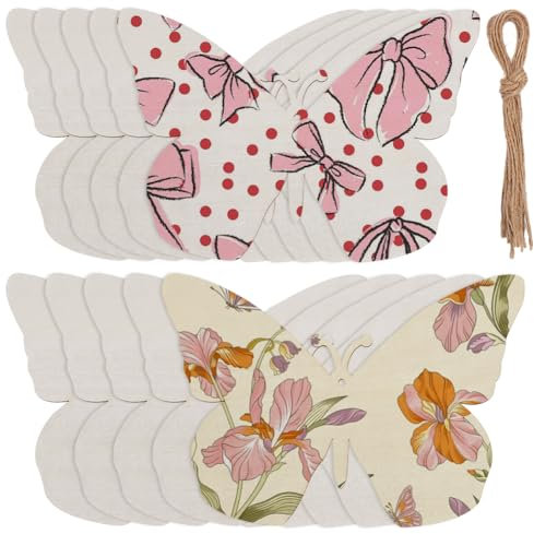 SOFPLATE 10 pz 7 x 5 pollici Farfalla Legno Vuoto Grandi Ornamenti Farfalla In Legno Primavera Ritagli di Legno Grezzo Dischi di Legno Grezzo Artigianato Da Dipingere per Casa Appeso Pasqua St. Decora