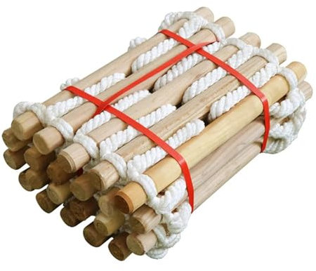 WJLYDM Fire Escape Rope Ladder Wooden Rope Ladder Home Lifeline Outdoor Round Soft Steps Escape Ladder Fire Rescue Home Climbing Rungs 3Meter, 5Meter For Windows And Balconies(3Meter)