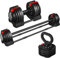 Yaheetech Adjustable Dumbbell 3 in 1 Dumbbell Weight Set 48KG Adjustable Weight Set Used as Barbell/Kettlebell, Free Weights for Men/Women, Home Gym Strength Training Workout