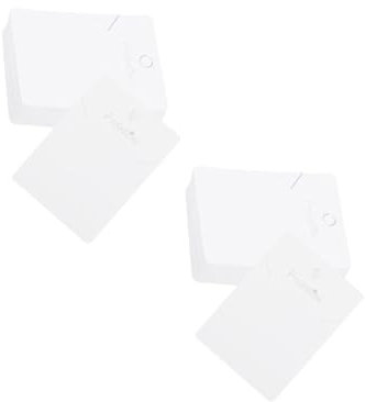 STOBOK 2 Sätze Ornament-Karte Halskettenanhänger Aus Papier Halskette Mit Karten Rechteckiger Halskettenhalter Aus Pappe Verpackungskarten Halskette-grafikkarte Weiß Karton 100 Stück * 2