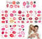 Ruayia Temporäre Tattoo Aufkleber, 10 Blätter Kussmund Tattoo, Kusslippen, Sexy Kiss Tattoo, Rote Lippen Tattoo, Hautfreundlich Und Einfach Zu Entfernen, Ideal Für Partys Und Festlichkeiten