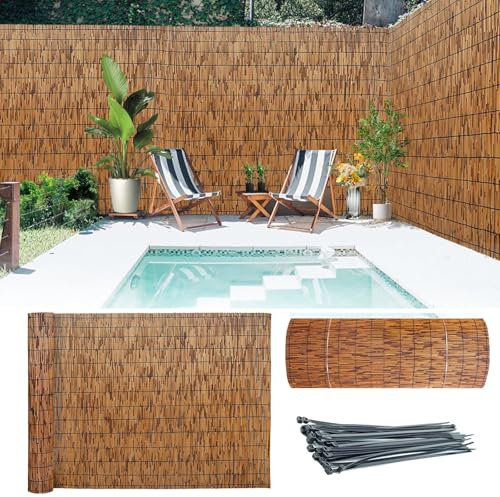 Brise Vue Bois Panneau Exterieur Jardin Cloture Canisse Bambou 1m80 Hauteur Canisse Pour Toit Pergola Balcon Clôture En Roseau Naturel Brise Vue Terrasse Store Enrouleur Occultant Sans Percage 1m 10m
