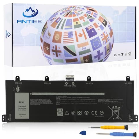 ANTIEE 40Wh 9F4FN 09F4FN Laptop Batterie Compatible with Dell Latitude 7320 Detachable Inspiron 14 3420 Series Replacement pour 09F4FN 2VKW9 8PK6G 2ICP4/79/112 7.6V