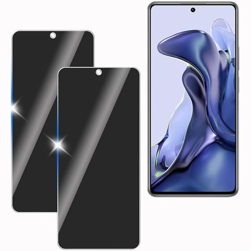 KULAIKE【2 Piezas Protector Pantalla Privacidad para Xiaomi 11T,Cristal Templado Anti Espía,Sin Burbujas,Anti-Espía Vidrio Película,Privacy Screen Protector,9H Dureza,Anti-Arañazo