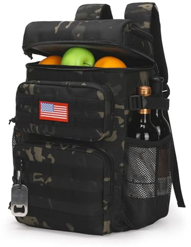 Sac à Dos glacière Tactique – Glacière Souple, légère et étanche, Sac Isotherme Portable et imperméable pour la Plage, Les Voyages, Le Camping, Les Pique-niques et la randonnée.