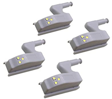 Uonlytech Led Scharnierlampe Abs Schrankbeleuchtung Warmweiß Für Schränke Küchen Schrank Licht 4 Stück