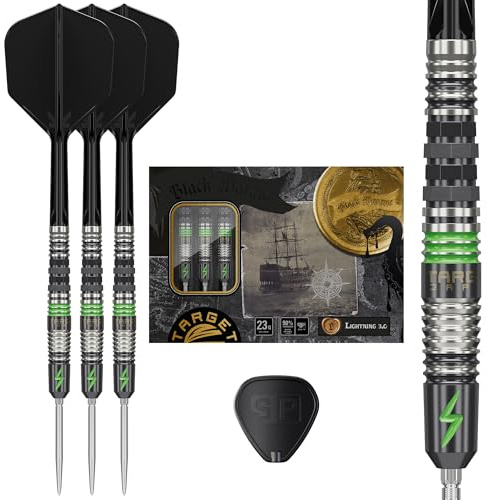 Target Japan Black Marque Lightning 3.0 Swiss Point con Punta in Acciaio Freccette e Kflex, 23G | Set di Freccette Chris Lim 90% Tungsteno, Alette e Aste K-Flex, Punte Swiss Nano con Attrezzo