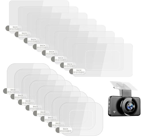 BOHUIZ 12 Stück Dashcam Klebepads, Durchsichtige Elektrostatische Folie Autokamera Zubehör Statische Sticker Antistatische Folien für klare Sicht auf der Windschutzscheibe-für Auto Dashcams