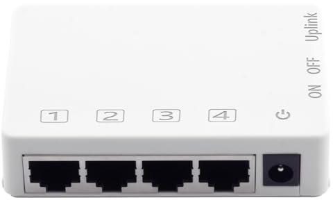 Leehitech Gigabit PoE Extender, 1 In 4 Out PoE Repeater mit 10/100/1000Mbps Geschwindigkeit, IEEE 802.3af/at PoE+ Standard, Desktop/Wandhalterung, 100M Fernsignal-Extender für PoE-Kamera/PoE-Geräte