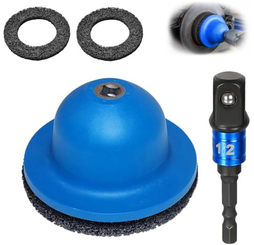 Radnabenschleifer Blau für Reifenwechsel, Kugelkopfschleifer, Radnabenreiniger, Felgenreinigung & Entrosten, Radnaben Bürste Set mit 90mm-150mm Schleifrad