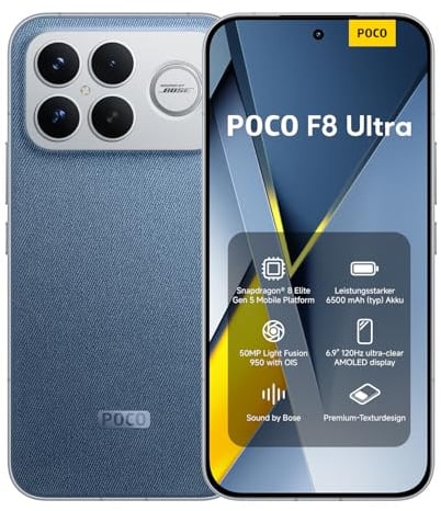 XIAOMI POCO F8 Ultra, Smartphone 16+512 GB, Denim Blu, Audio Sound by Bose