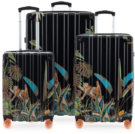 Hauptstadtkoffer Q-Damm Kofferset (54/68/78 cm) 260 L, Design Leopard | ABS-Hartschale · TSA-Zahlenschloss · Erweiterbar · 4 Rollen · Austauschbare Ersatzteile · Gepäckset · S,M & L · Für Familien
