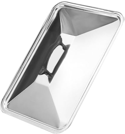 Tapa Rectangular 40x30 CM de Acero Inoxidable para Olla | Ajuste Hermético, Bordes Antiquemaduras, Conserva Humedad, Apta para Horno y Fritura en Bandejas Profundas