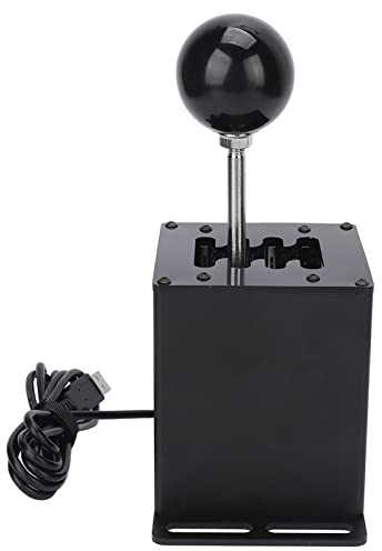 AMONIDA USB-Simulator-Schalthebel 7+R H-Schalthebel für WRC-Sim-Rennspiele, Kompatibel mit T300RS/GT, Aluminiumlegierung, Schwarz