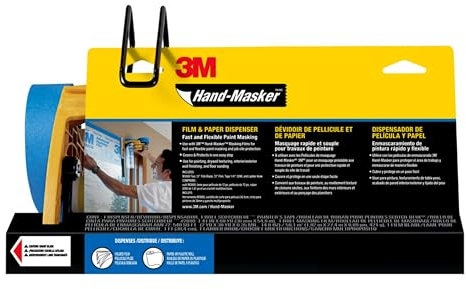 3M Hand-Masker M3000 Werkzeug Malerband und Abdeckfolienspender-Set, 3M Handmasker schützt Oberflächen vor Farbspritzern, inklusive 30,5 cm Klinge, Malerband und Abdeckfolie, 1 Set