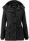 Wantdo Cappotto Invernale Caldo Giacca Antivento Medio Lungo Parka con Cappuccio Staccabile Giubbotto in Cotone Slim Fit Outdoor Donna Nero XL