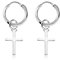 EMPATHY JEWELS - Ohrringe Kreuz Silber - Creolen mit Kreuz Damen Herren Ohrringe Silber 925 hängende Kreuzohrring