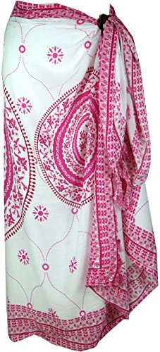 GURU SHOP Bali Sarong, Wandbehang, Wickelrock, Sarongkleid Mandala - Pink, Herren/Damen, Synthetisch
