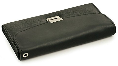 Hamosons – Profi Kellnerbörse/Kellnergeldbeutel aus Nappa-Leder und geöltem Leder, Schwarz, Modell 1014